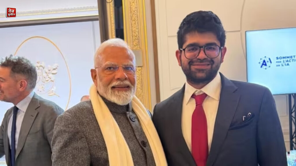 Aravind Srinivas with Indian PM Narendra Modi.(Aravind Srinivas/Instagram)