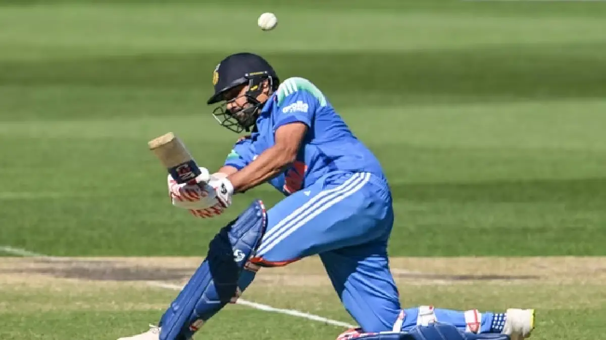 Rohit Sharma batting during Ind vs Aus second ODI at Adelaide Oval after scoring 73 runs (AFP)