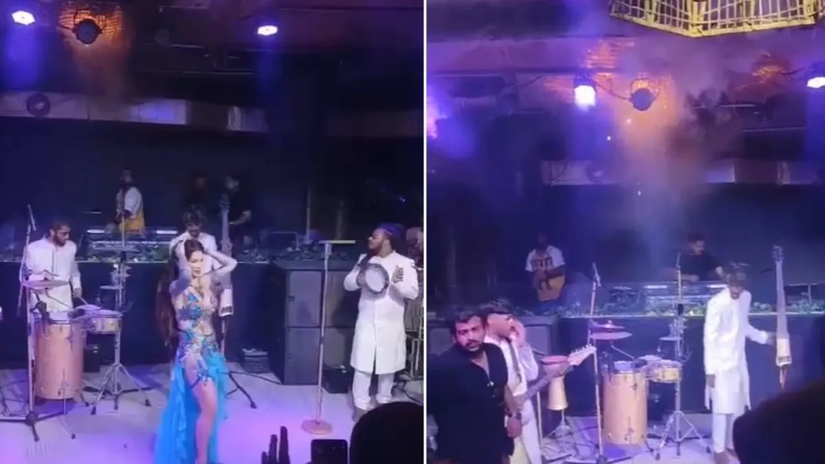 North Goa nightclub fire accident during live dance performance, अचानक लपटें उठने पर लोग घबराते हुए एक ही दिशा में बाहर भागते दिखे।